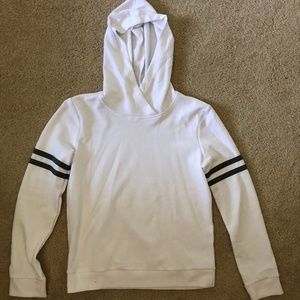 Destined Varsity Stripe White Womens Hoodie